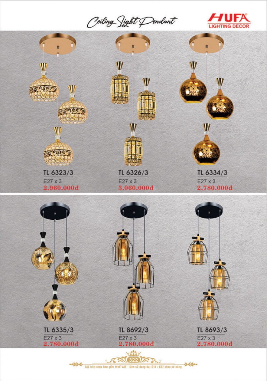 Bảng giá đèn trang trí HUFA